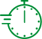 Chronomètre vert pixelisé avec des lignes de mouvement, symbolisant la vitesse, la rapidité et l'optimisation du temps.
